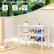 3 Tier Bamboo Shoe Rack for Closet Free Standing Wood Shoe Shelf Storage Organizer for Entryway Small Space Stackable 27