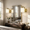 Wall Sconces Lights Lamp for Bedroom Bathroom, Modern Vanity Light Fixtures, Gold Farmhouse Wall Mount Lighting Lanterns with Glass Shade for Living Room Mirror Hallway Kitchen