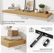 Fun Memories 48 Inch Floating Shelves for Wall - 12 Inch Deep Fireplace Mantel Shelf - Wood Floating Shelf for Wall - Large Storage Shelves Wall Mount for Living Room & Bedroom - Oak - Set of 2