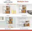 Spectrum 3 Tier Spice Rack Organizer Black Countertop Wire Shelf Spice Rack for Modern Kitchen Pantry Cabinet, Organize Spices with Three Tier Spice Shelf for Kitchen Storage with Wall Mount Option