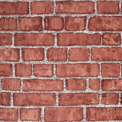 Cohoo Home Red Brick Wallpaper Peel and Stick Contact Paper 18inW 197inL Faux 3D Brick Contact Paper Self Adhesive Removable Wallpaper Backsplash Wrapping Fireplace Wall Sticky Waterproof Vinyl