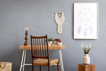 Safiyya 17.3 inch X 393 inch Wallpaper Silver Grey Silk Wallpaper Peel and Stick Textured Wall Paper Silk Removable Solid Color Contact Paper for Walls Vinyl Rolls