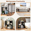 Tangkula 3 Tier Geometric Bookshelf, S Shaped Open Bookcase with Storage, Home Office Decor, Freestanding Wood Display Shelf for Living Room Study, Small Bookshelf for Small Spaces (1, Black)