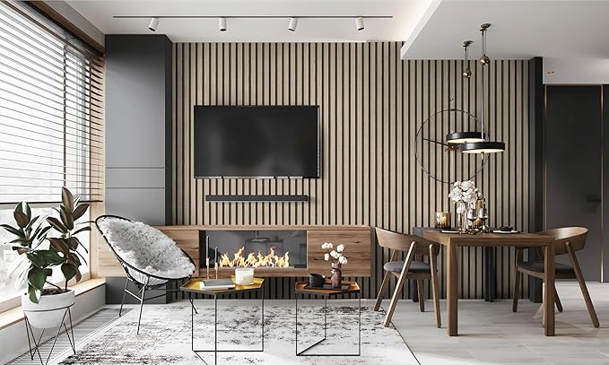 Wallpaper Peel and Stick Wood Grating Stripe Self-Adhesive Wallpaper Faux Wood Contact Paper Wood Slats Self Adhesive Wall Paper PVC Vinyl Film Removable Waterproof 17.3