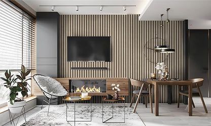 Wallpaper Peel and Stick Wood Grating Stripe Self-Adhesive Wallpaper Faux Wood Contact Paper Wood Slats Self Adhesive Wall Paper PVC Vinyl Film Removable Waterproof 17.3" x 236"