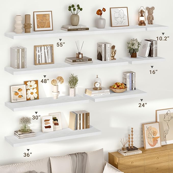 Vivelove 10 in Deep Floating Shelves for Wall, 10.2