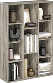 Furinno LUDER Book Shelf, 11-Cube Bookshelf, Reversible Bookcase, 9.4 x 29.1 x 41.7, for Living Room, Bedroom, Home Office, French Oak | Furinno, Luder, 11-Cube, Reversible, Open Shelf, Bookcase