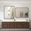 40x30 Inch Black Metal Framed Wall Mirror for Wall, Matte Black Rectangle Mirror, Bathroom Vanity Mirror with Square Corner, Shatterproof, Anti-Rust (Horizontal/Vertical)