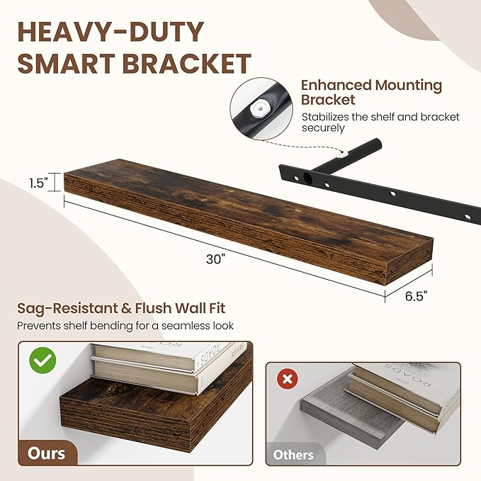 30 Inch Floating Shelves for Wall 2 Pack, 30
