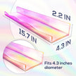 YMVV Large Iridescent Clear Acrylic Wall Mounted Floating Shelf, Perfume Organizer Shelf,Modern 15.7 IN Thickened Bathroom Storage Toy Display Organizer Decor 4 Pack