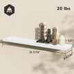 BAMEOS Floating Shelves, 35 in W x 7in D White Wall Mounted Wooden Shelves with Invisible Brackets Set of 2, Hanging Wall Shelves Decoration for Bedroom and Kitchen