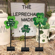 Happy St. Patrick's Day Blessed Lucky Irish Wood Sign Decor Farmhouse Home Office Coffee Bar Kitchen Table Decor 3 Pieces Green