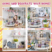 Amyhill 29 Pcs Religious Easter Tiered Tray Decor Christian Easter Decorations He is Risen Cross Lily Purple Wooden Signs Rustic Farmhouse Spring Table Decor for Home Kitchen Shelf