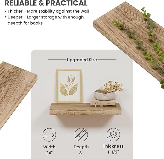 Solid Wood Floating Shelves for Wall 24