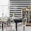 Black and White Peel and Stick Wallpaper Diamond Wallpaper Rhombus Contact Paper 17.3
