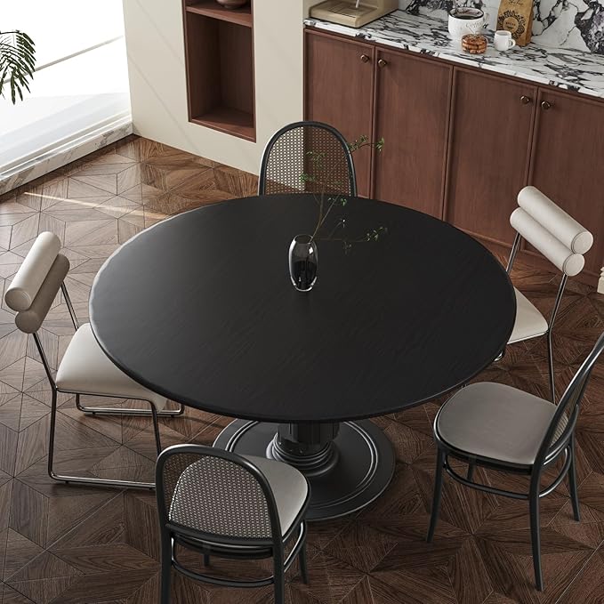 Abyssaly Black Wood Wallpaper 17.71 Inch X 196 Inch Peel Stick Countertops, Authentic Wood Look, Durable, Thickening Home Office