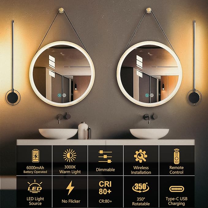 Picture Light, Wireless Wall Light, 23.6
