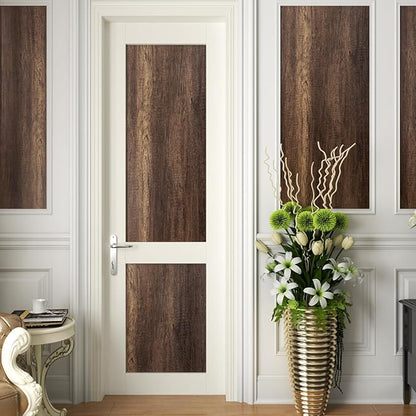 Stickyart Distressed Brown Wood Wallpaper Peel and Stick Wallpaper for Cabinets Contact Paper Self Adhesive Removable Wood Grain Wall Paper Vinyl for Bookcases Tables Door Furniture 12"x315"