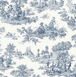 NextWall Chateau Toile Peel and Stick Wallpaper (Navy Blue)