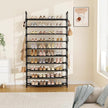 Tall Shoe Rack 10 Tier Shoe Organizer Large Shoe Shelf with 18 Hooks Storage for 50 Pair, Stackable Vertical Shoe Rack Organizer for Closet, Entryway, Bedroom