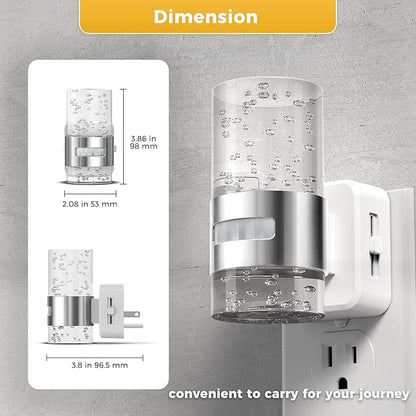 L LOHAS LED Motion Sensor Night Light,Dimmable Night Lights Plug into Wall, 2 Pack 3000K Night-Lights with 0-100 LM Adjustable, Acrylic Bubble Plug in Nightlight for Bathroom Hallway Nursery