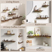Danpoo 16 Inch Bathroom Shelves, Small Floating Shelf for Wall, Wooden Shelf for Bathroom, Living Room, Kitchen