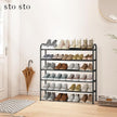 STO STO Expandable Shoe Rack, 5-Tier Metal Shoe Rack for Closet, Up to 24 Pairs Adjustable Shoe Rack Storage for Front Door Entrance, Free Standing Shoe Rack Organizer for Entryway, Black