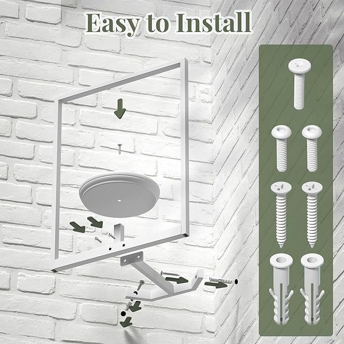 BXF Corner Wall Planters for Indoor Plants, 90 Degree Floating Shelves. Heavy Duty Mounted Holder, Minimalist Hanging Decor. Window Shelf Fits 4-7 Inch Pots (White, Frame 2 Pack)