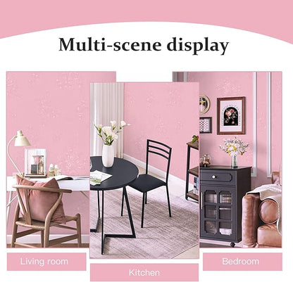 Dimoon 17.7''x393.7''Pink Peel and Stick Wallpaper Gothic Floral Wall Paper Contact Paper Closeout Renter Friendly Modern Self Adhesive(393.7''x17.7'', Pink Floral Textured)