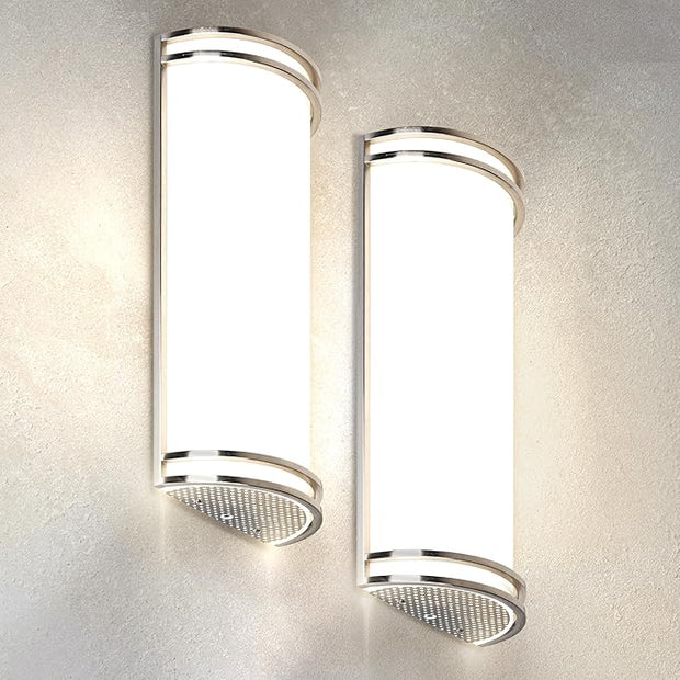 ASD LED Indoor Wall Mount Light Fixture - 18 Inch 25W Modern Interior Nickel Dimmable Wall Sconce Light - ETL 3000K 4000K 5000K Adjustable - Hallway, Bedroom LED Wall Lights, 2 Pack
