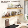 Floating Shelves for Wall, 72 Inch Wide x 12 Inch Deep Floating Shelves, Long Wood Floating Wall Shelf Shelves for Living Room Bathroom Bedroom Kitchen Home - (Oak, 72