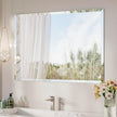 Keonjinn 40 x 30 Inch Bathroom Mirror with Beveled Edge, Frameless Mirrors for Over Sink, Rectangle Wall Mirror Shatterproof, Modern Decorative for Living Room, Entryway, Bedroom, Horizontal/Vertical