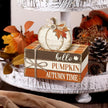 Geelin 4 Pcs Fall Tiered Tray Decorations Thanksgiving Wooden Pumpkin and Maple Leaf Book Stack Signs, Autumn Vintage Table Decoration for Home Office Table Shelf Centerpiece Farmhouse Decorations