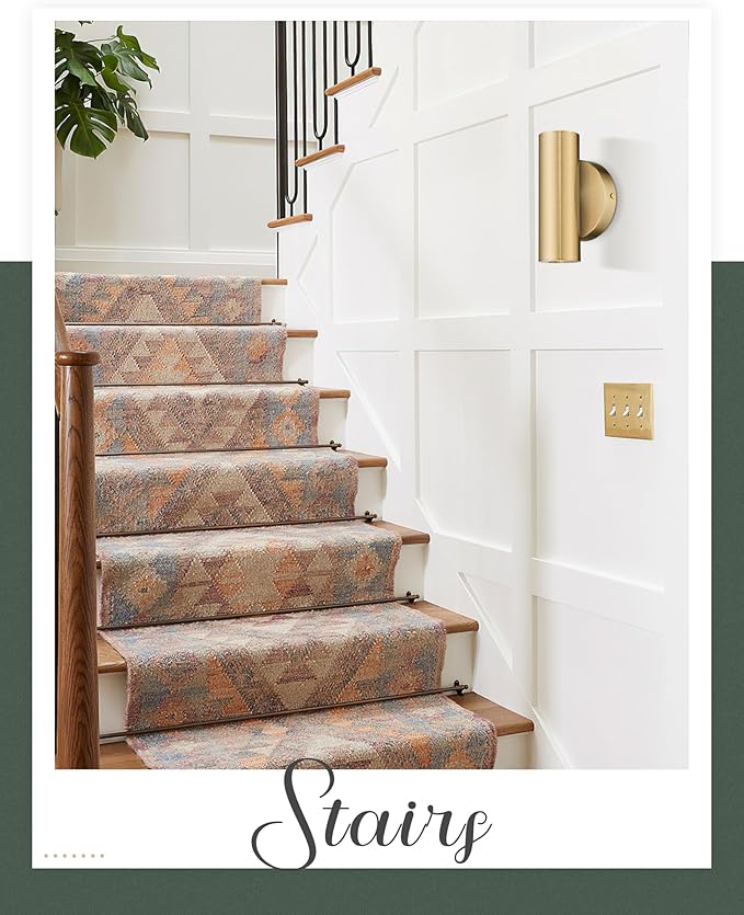 Wall Sconces Set of Two, 2-Light Brass Wall Sconce, Indoor Up and Down Wall Lamp, Wall Light for Bedroom Bathroom Stair Hallway, WL4830-2W-BB-2pk