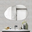 CULER Irregular Bathroom Wall Mirror,24 x 36 Inch Asymmetrical Frameless Vanity Modern Tempered Glass Mirror for Bedroom,Living Room,Entryway