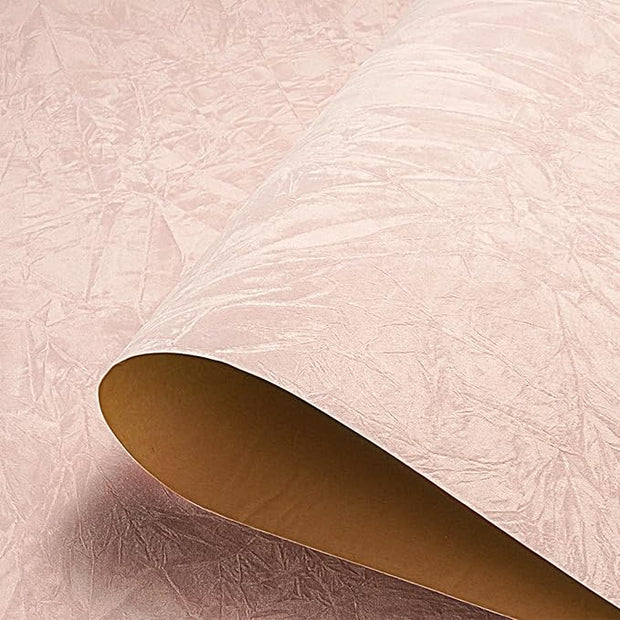 Pink Wallpaper Peel and Stick Felt Fabric Wallpaper 17.7"x317" Wrinkled Textured Pink Velvet Flocking Contact Paper for Bedroom Drawer Liner Self Adhesive Velvet Flocking Liner Felt Sheets