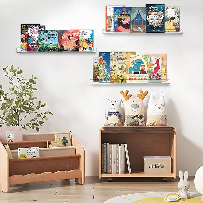 Acrylic Floating Shelves for Wall 6 Pack, 15