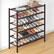 Smiry Bamboo Shoe Rack for Closet, 6 Tier Long Wooden Stackable Shoe Organizer, Free Standing Shoes Storage Shelf for Entryway, Front Door Entrance, Brown