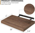 Fun Memories Floating Shelves - 2 Pack 12 Inch Rustic Wooden Wall Shelves - Extra Deeper & Thicker Wall Mounted Storage Shelf for Living Room, Kitchen, Farmhouse - 16