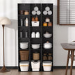 6 Cube Storage Organizer, 6 Tier Cube Low Bookcase Freestanding Storage Display Organizer, Six-Cubes Open Shelf Bookshelf for Home Office (Black, 6-Cube)