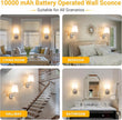 Peel and Stick Wall Sconces, Stick On Wall Sconce Set of 2, Battery Operated Wireless Wall Light, No Drill Adhesive Wall Lamp, Corn Bulb with 10000mAh Rechargeable Battery, Bedroom Wall Decor