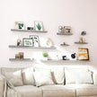 Small Floating Shelves for Wall Decor, Wall Mounted Wood Shelf for Bedroom, Living Room, Bathroom, Kitchen, Nursery, Mini Display Ledge Shelf with Lip Set of 2-4 Inches, Grey