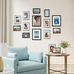 Vittanly 15 Pack Picture Frames Collage Wall Decor for Mounting or Tabletop Display, Gallery Frame Set for Family, Multi Sizes Including 3pcs 8x10, 6pcs 5x7, 6pcs 4x6, Black, Brown and Grey