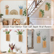 2 Pack Wall Decor Wood Wall Planters for Indoor Plants, Modern Wall Planter for Bathroom, Living Room, Kitchen Decor, Farmhouse Wood Vase for Decor Dried Flowers and Faux Greenery (Rustic Brown)