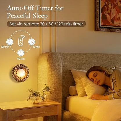 AELS Battery Operated Wall Sconces Set of 2, Vintage Gold Wireless Wall Lights with 3 Color Temps & Dimmable RGB Mode, Rechargeable with Detachable LED Bulbs & Remote for Bedroom Living Room，Geometric