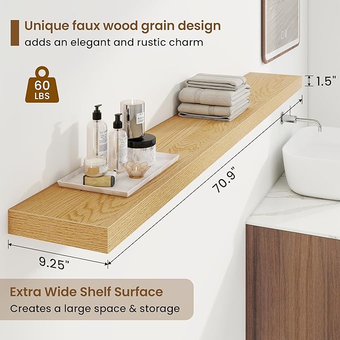 72in Floating Shelves for Wall, 72