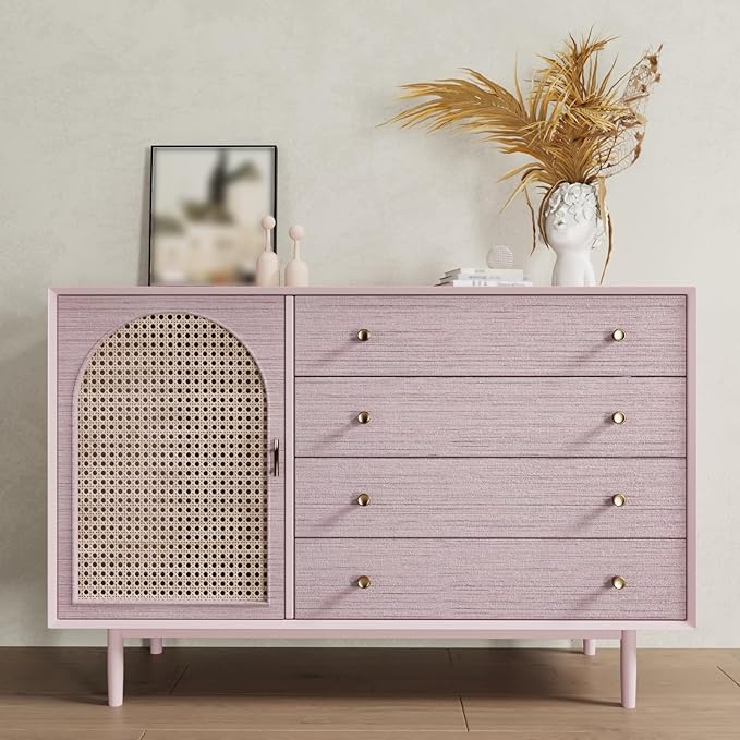 CRE8TIVE Pale Pink Grasscloth Peel and Stick Wallpaper for Girls Bedroom 24