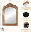 97 Decor Gold Vintage Wall Mirror - Small Gold Mirror for Tabletop and Wall Mounting, Antique Arch Frames for Desk, Small Decorative Mirrors Frame for Home Bedroom, Makeup Room Decor (10x6.8 Inch)