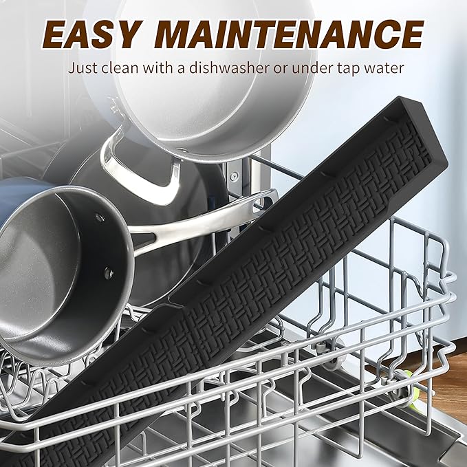 Stove Top Shelf 30 Inch, Magnetic Over the Stove Top Shelf, Silicone Oven Spice Rack Organizer Storage Organization for Kitchen, Black