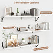 Axeman 40 Inch Floating Shelves | 8 Inch Deep White Wall Shelves Set of 2 | 39.4